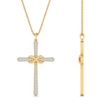 Load image into Gallery viewer, infinity-symbol-diamond-cross-pendant-in-yellow-gold-FDPD10870ANGLE2-NL-YG