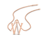 Load image into Gallery viewer, inital-diamond-w-alphabet-with-chain-in-FDPD11292W-NL-RG