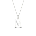 Load image into Gallery viewer, initial-alphabet-m-diamond-pendant-necklace-in-FDPD11292MSLEEP-NL-WG