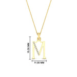 Load image into Gallery viewer, initial-alphabet-m-diamond-pendant-necklace-in-FDPD11292MSLEEP-NL-YG