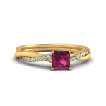 Load image into Gallery viewer, intertwined-princess-cut-pink-sapphire-wedding-ring-in-yellow-gold-FD8253PRRGSADRPI-NL-YG-GS.jpg