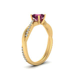Load image into Gallery viewer, intertwined-princess-cut-pink-sapphire-wedding-ring-in-yellow-gold-FD8253PRRGSADRPI-NL-YG-GS.jpg