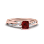 Load image into Gallery viewer, intertwined-princess-cut-ruby-wedding-ring-in-rose-gold-FD8253PRRGRUDR-NL-RG-GS.jpg