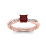Load image into Gallery viewer, intertwined-princess-cut-ruby-wedding-ring-in-rose-gold-FD8253PRRGRUDR-NL-RG-GS.jpg