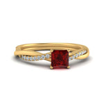 Load image into Gallery viewer, intertwined-princess-cut-ruby-wedding-ring-in-yellow-gold-FD8253PRRGRUDR-NL-YG-GS.jpg