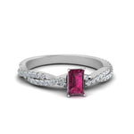 Load image into Gallery viewer, Intertwining Emerald Cut Gemstone Ring