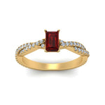 Load image into Gallery viewer, Intertwining Emerald Cut Gemstone Ring