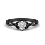 Load image into Gallery viewer, irish-split-heart-shaped-solitaire-diamond-ring-in-black-gold-FD9286HT-NL-BG