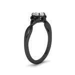 Load image into Gallery viewer, irish-split-heart-shaped-solitaire-diamond-ring-in-black-gold-FD9286HTANGLE2-NL-BG