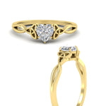 Load image into Gallery viewer, irish-split-heart-shaped-solitaire-diamond-ring-in-yellow-gold-FD9286HTANGLE3-NL-YG