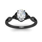 Load image into Gallery viewer, irish-split-oval-shaped-solitaire-diamond-ring-in-black-gold-FD9286OVANGLE5-NL-BG