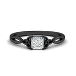 Load image into Gallery viewer, irish-split-princess-cut-solitaire-diamond-ring-in-black-gold-FD9286PR-NL-BG