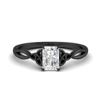 Load image into Gallery viewer, irish-split-radiant-cut-solitaire-diamond-ring-in-black-gold-FD9286RA-NL-BG