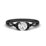 Load image into Gallery viewer, irish-split-round-cut-solitaire-diamond-ring-in-black-gold-FD9286RO-NL-BG