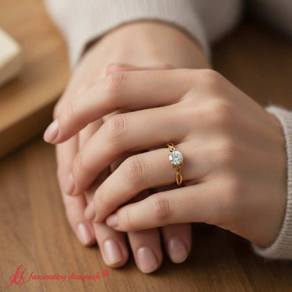Twisted Celtic Knot Round Cut Diamond Engagement Ring