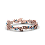 Load image into Gallery viewer, leaf-and-curl-blue-topaz-enamel-band-in-rose-gold-FDEWB8349BGICBLTO-NL-RG