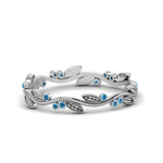 Load image into Gallery viewer, leaf-and-curl-blue-topaz-enamel-band-in-white-gold-FDEWB8349BGICBLTO-NL-WG