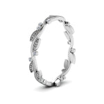 Load image into Gallery viewer, leaf-and-curl-diamond-enamel-band-in-white-gold-FDEWB8349B-NL-WG