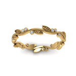 Load image into Gallery viewer, leaf-and-curl-diamond-enamel-band-in-yellow-gold-FDEWB8349B-NL-YG