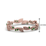 Load image into Gallery viewer, leaf-and-curl-emerald-enamel-band-in-rose-gold-FDEWB8349BGEMGR-NL-RG