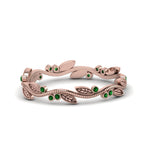 Load image into Gallery viewer, leaf-and-curl-emerald-enamel-band-in-rose-gold-FDEWB8349BGEMGR-NL-RG