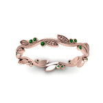 Load image into Gallery viewer, leaf-and-curl-emerald-enamel-band-in-rose-gold-FDEWB8349BGEMGR-NL-RG