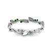 Load image into Gallery viewer, leaf-and-curl-emerald-enamel-band-in-white-gold-FDEWB8349BGEMGR-NL-WG