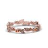 Load image into Gallery viewer, leaf-and-curl-orange-sapphire-enamel-band-in-rose-gold-FDEWB8349BGSAOR-NL-RG