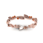 Load image into Gallery viewer, leaf-and-curl-orange-sapphire-enamel-band-in-rose-gold-FDEWB8349BGSAOR-NL-RG