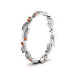 Load image into Gallery viewer, leaf-and-curl-orange-sapphire-enamel-band-in-white-gold-FDEWB8349BGSAOR-NL-WG
