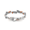 Load image into Gallery viewer, leaf-and-curl-orange-sapphire-enamel-band-in-white-gold-FDEWB8349BGSAOR-NL-WG