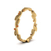 Load image into Gallery viewer, leaf-and-curl-orange-sapphire-enamel-band-in-yellow-gold-FDEWB8349BGSAOR-NL-YG