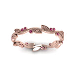 Load image into Gallery viewer, leaf-and-curl-pink-sapphire-enamel-band-in-rose-gold-FDEWB8349BGSADRPI-NL-RG