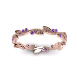 Load image into Gallery viewer, leaf-and-curl-purple-topaz-enamel-band-in-rose-gold-FDEWB8349BGVITO-NL-RG