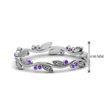 Load image into Gallery viewer, leaf-and-curl-purple-topaz-enamel-band-in-white-gold-FDEWB8349BGVITO-NL-WG
