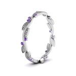 Load image into Gallery viewer, leaf-and-curl-purple-topaz-enamel-band-in-white-gold-FDEWB8349BGVITO-NL-WG