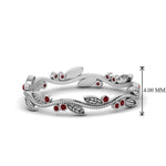 Load image into Gallery viewer, leaf-and-curl-ruby-enamel-band-in-white-gold-FDEWB8349BGRUDR-NL-WG