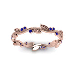 Load image into Gallery viewer, leaf-and-curl-sapphire-enamel-band-in-rose-gold-FDEWB8349BGSABL-NL-RG