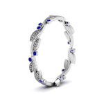 Load image into Gallery viewer, leaf-and-curl-sapphire-enamel-band-in-white-gold-FDEWB8349BGSABL-NL-WG