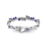 Load image into Gallery viewer, leaf-and-curl-sapphire-enamel-band-in-white-gold-FDEWB8349BGSABL-NL-WG
