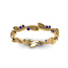 Load image into Gallery viewer, leaf-and-curl-sapphire-enamel-band-in-yellow-gold-FDEWB8349BGSABL-NL-YG