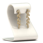 Load image into Gallery viewer, leaf-design-pave-diamond-earrings-in-14K-yellow-gold-FD-EAR8334STAND-NL-YG