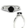 Load image into Gallery viewer, leaf-vine-round-solitaire-black-diamond-engagement-ring-in-white-gold-fdens11688rorgblackangle3-nl-wg.jpg?v=1777267103