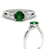 Load image into Gallery viewer, leaf-vine-round-solitaire-emerald-engagement-ring-in-white-gold-fdens11688rorgemgrangle3-nl-wg.jpg?v=1777267103