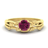 Load image into Gallery viewer, leaf-vine-round-solitaire-pink-sapphire-wedding-ring-set-in-yellow-gold-fdens11688rogsadrpisleep-nl-yg.jpg?v=1777270309