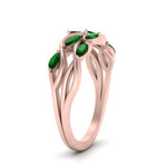 Load image into Gallery viewer, leaf-wide-emerald-wedding-band-in-rose-gold-FD9476GEMGR-NL-RG.jpg