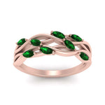 Load image into Gallery viewer, leaf-wide-emerald-wedding-band-in-rose-gold-FD9476GEMGR-NL-RG.jpg