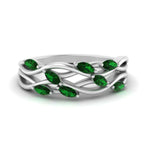 Load image into Gallery viewer, leaf-wide-emerald-wedding-band-in-white-gold-FD9476GEMGR-NL-WG.jpg