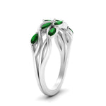 Load image into Gallery viewer, leaf-wide-emerald-wedding-band-in-white-gold-FD9476GEMGR-NL-WG.jpg