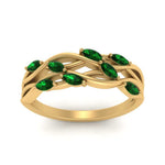 Load image into Gallery viewer, leaf-wide-emerald-wedding-band-in-yellow-gold-FD9476GEMGR-NL-YG.jpg